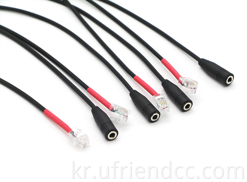 헤드셋 어댑터 컨버터 3.5mm CTIA는 여성 RJ9/RJ10/RJ12 4P4C 헤드셋/핸드셋 플러그에 대한 대부분의 사무실 휴대 전화를위한 플러그